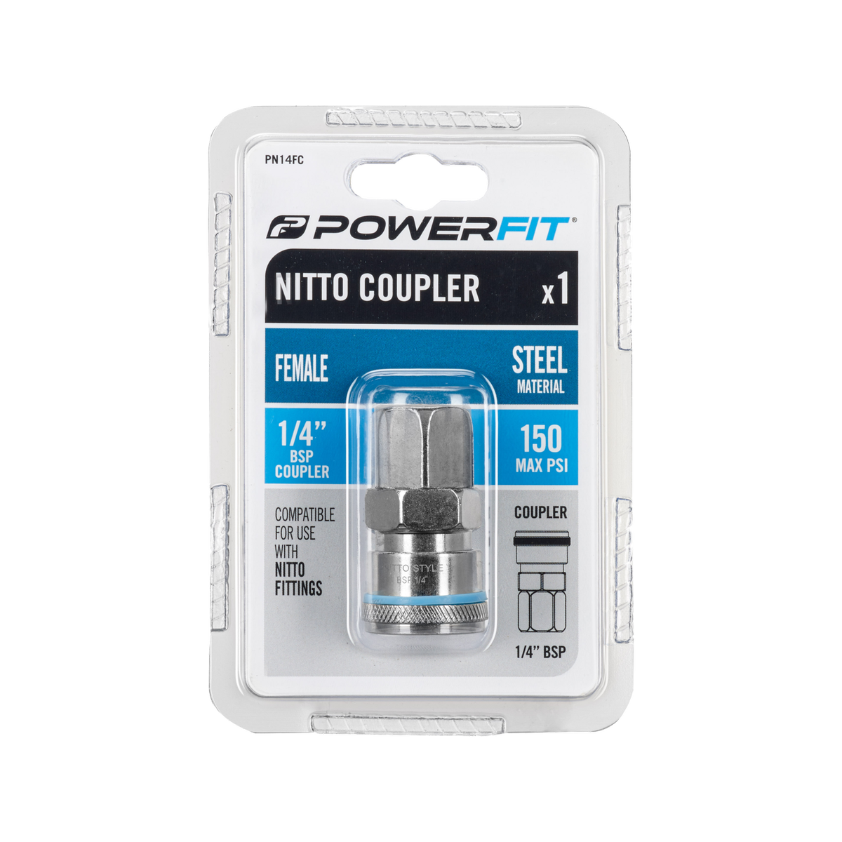 Powerfit Nitto Style 1/4" Female Coupler