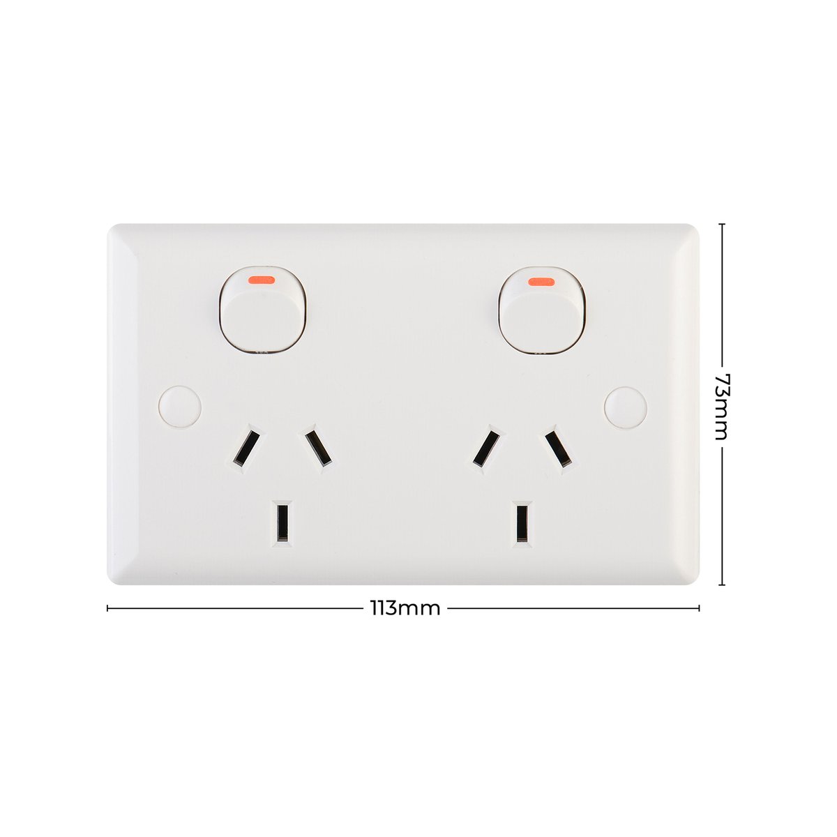 DETA Solid Plate Double Power Point 10 Pack White Polycarbonate 10A 240V