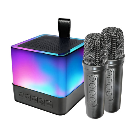 Mirabella Portable Karaoke Speaker with 2 Wireless Microphones Bluetooth Rechargeable