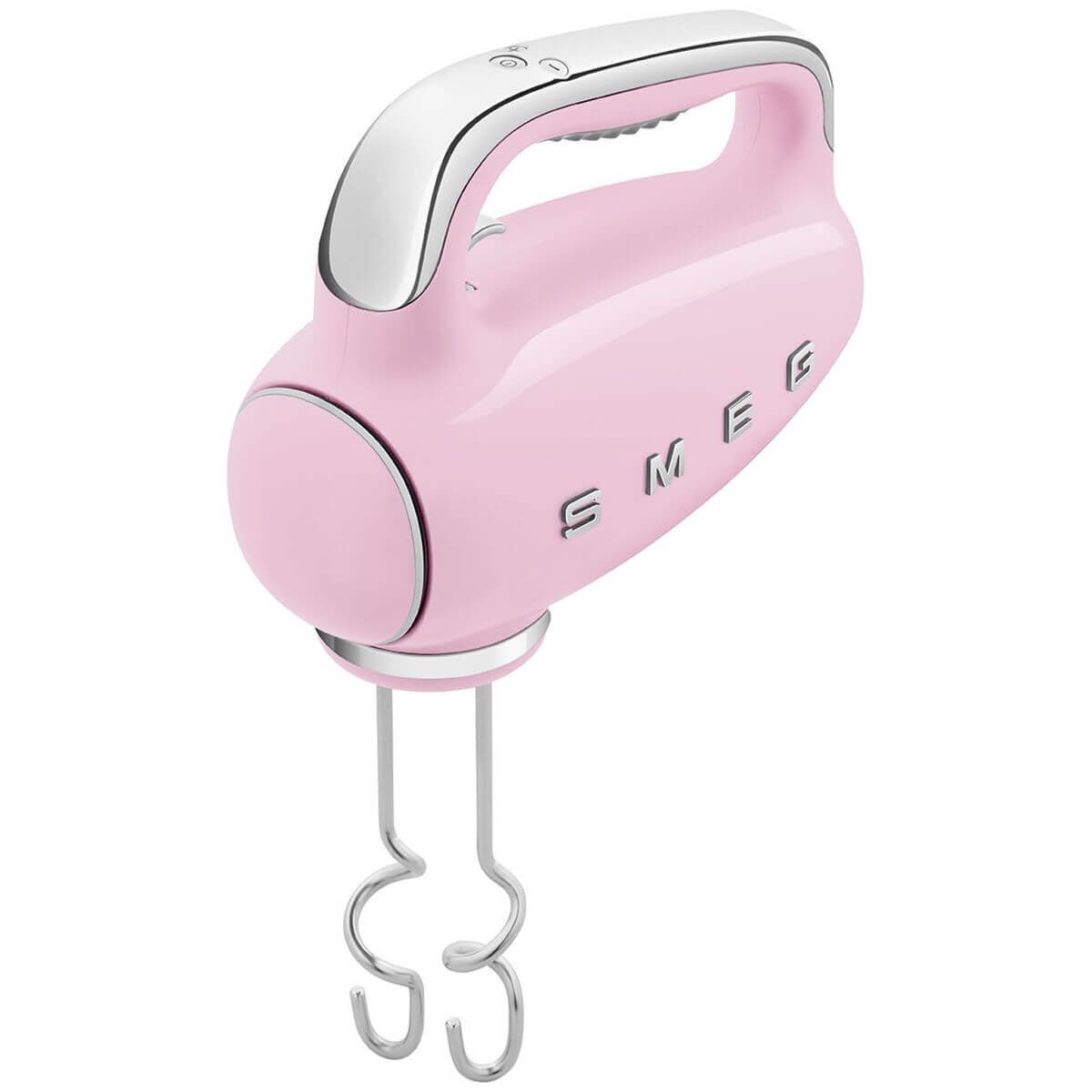 Smeg 50s Retro Style Hand Mixer - 250W, 9 Speeds Plus Turbo, Backlit LED Display, Pink - HMF01PKAU