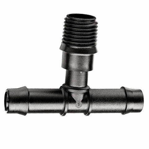 Pope 13mm Barbed x 15mm BSP Male Threaded Tee 3 Pack - Black Irrigation Fitting