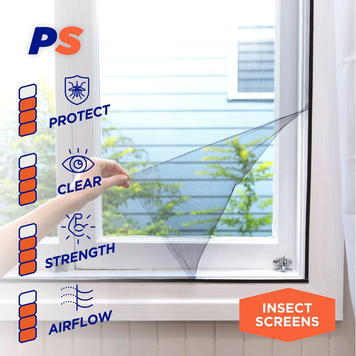 Permastik 2m x 2m Extra Large Black Removable Insect Screen Kit - Polyester