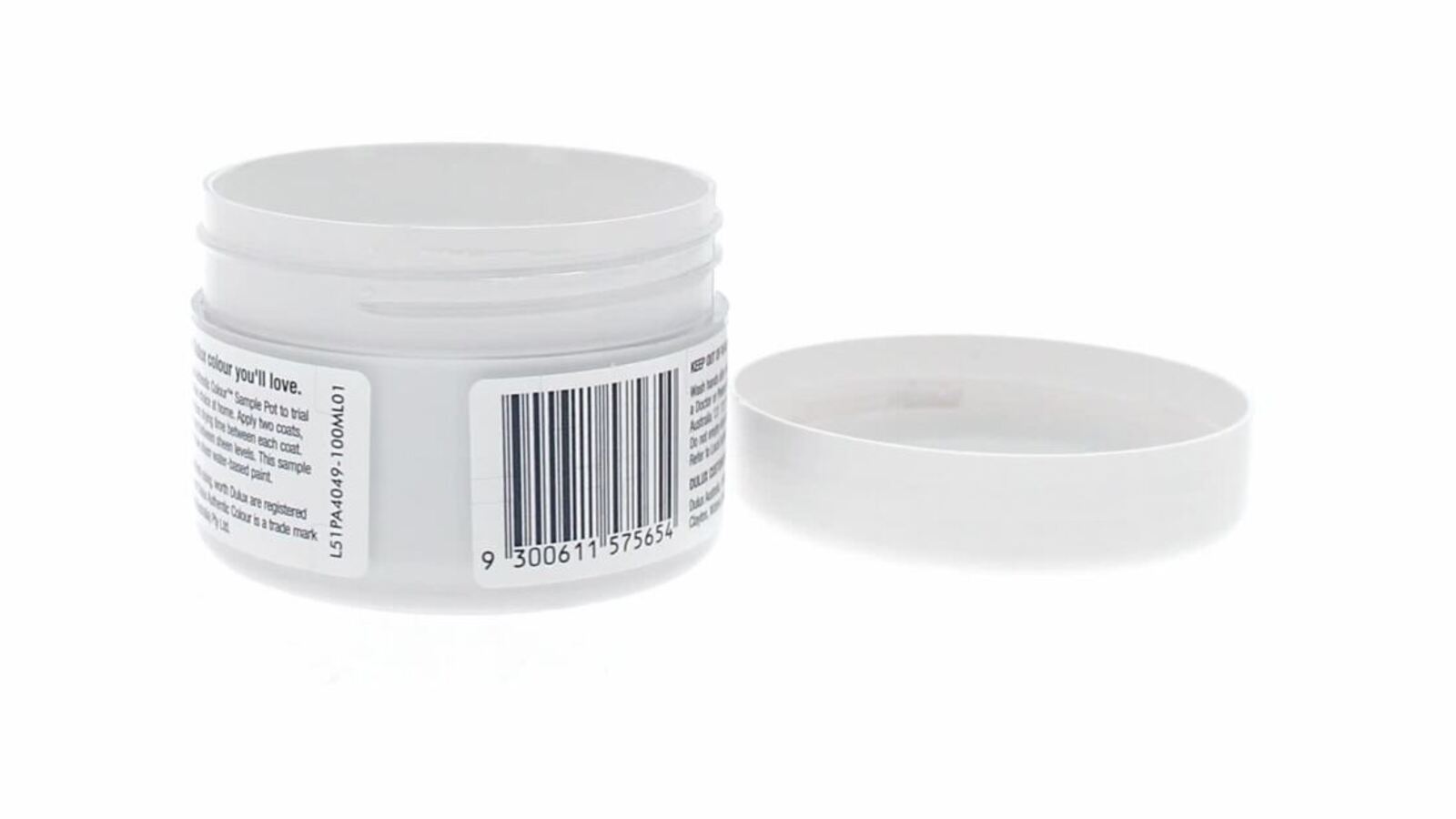 Dulux 100ml Casper White Quarter Low Sheen Sample Pot Water Based