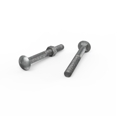 Zenith M16 x 150mm Hot Dip Galvanised Cup Head Bolt & Nut - 4.6 Grade Steel