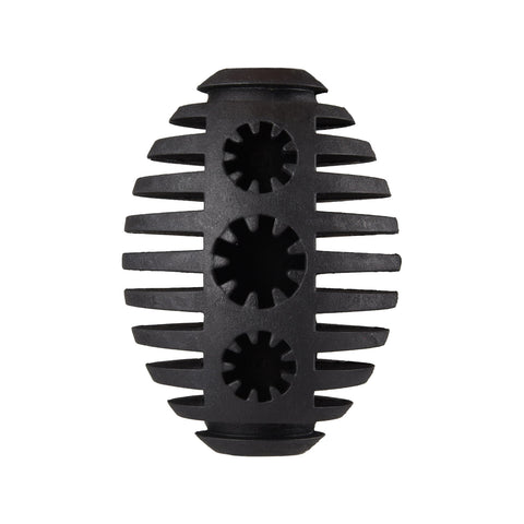 Gladiator 10cm Black Rubber Rugby Dog Toy - Treat-Fillable Chew & Fetch Ball