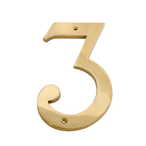 Sandleford 150mm Solid Brass House Number 3