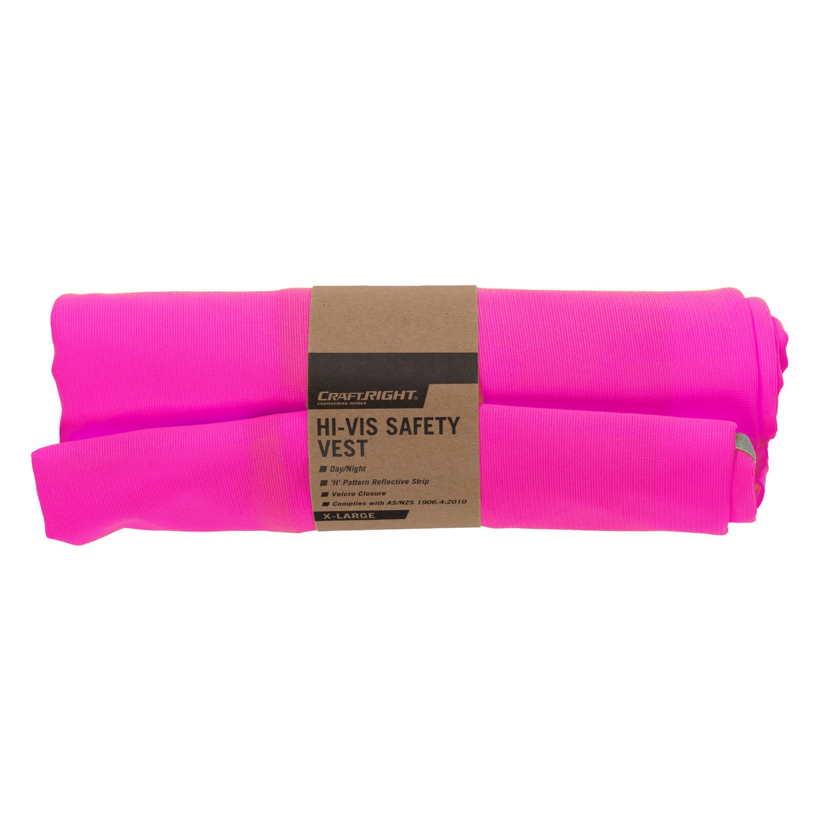 Craftright Hi Vis Pink Reflective Safety Vest Medium