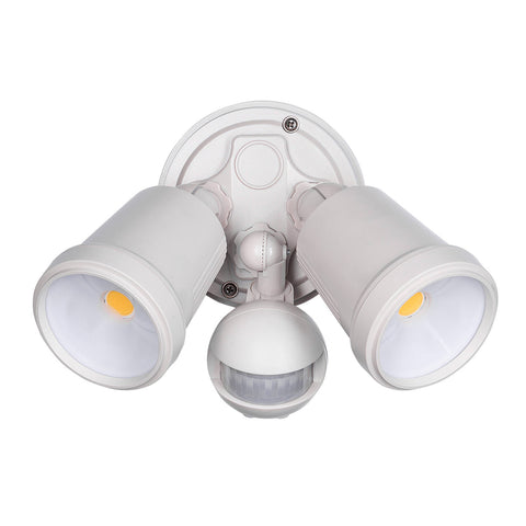 Brilliant Beige Raptor III Twin 20W Security Light with Sensor Outdoor 22605/09