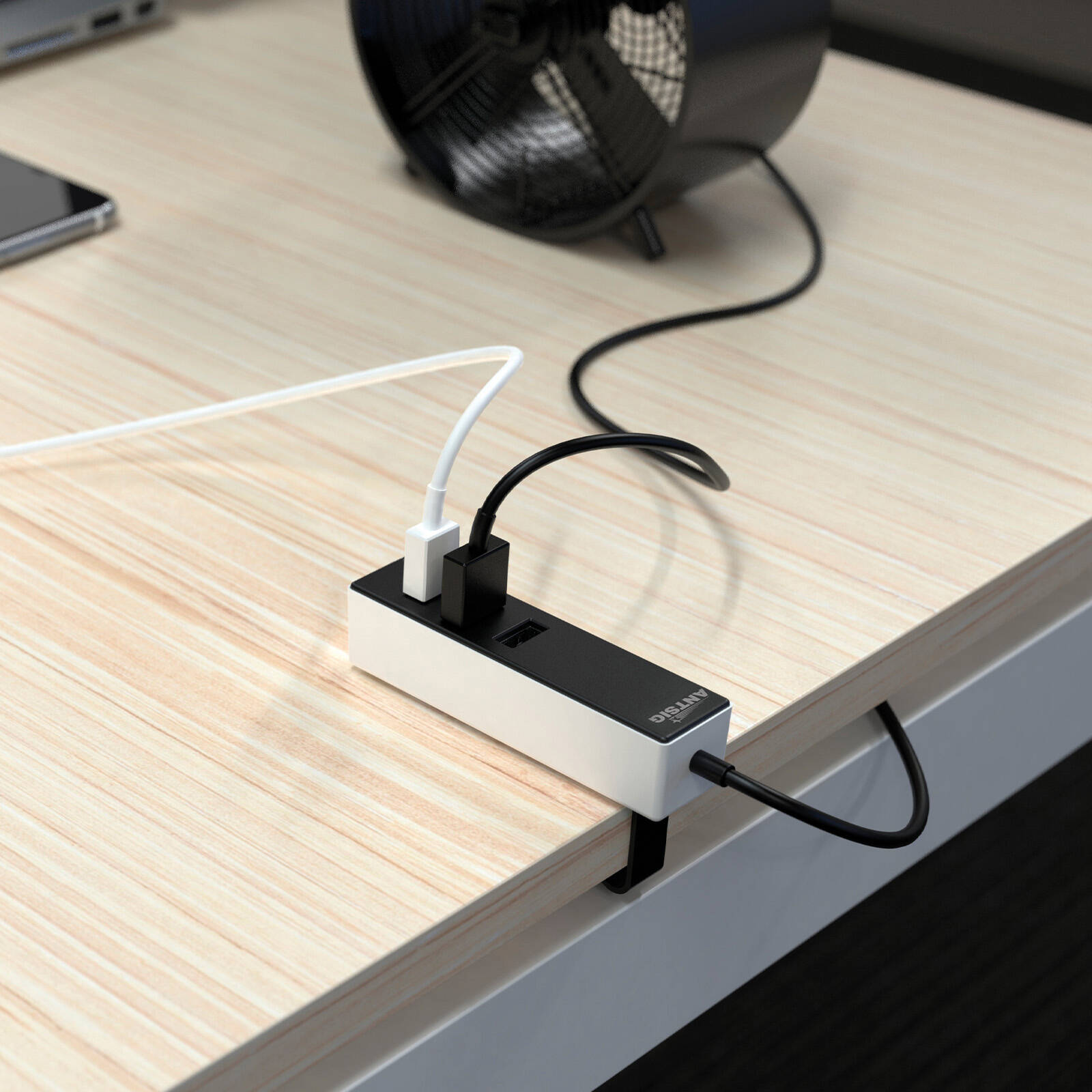 Antsig 3-Port USB-A Hub AP184 - Black/White, Connect Multiple Devices