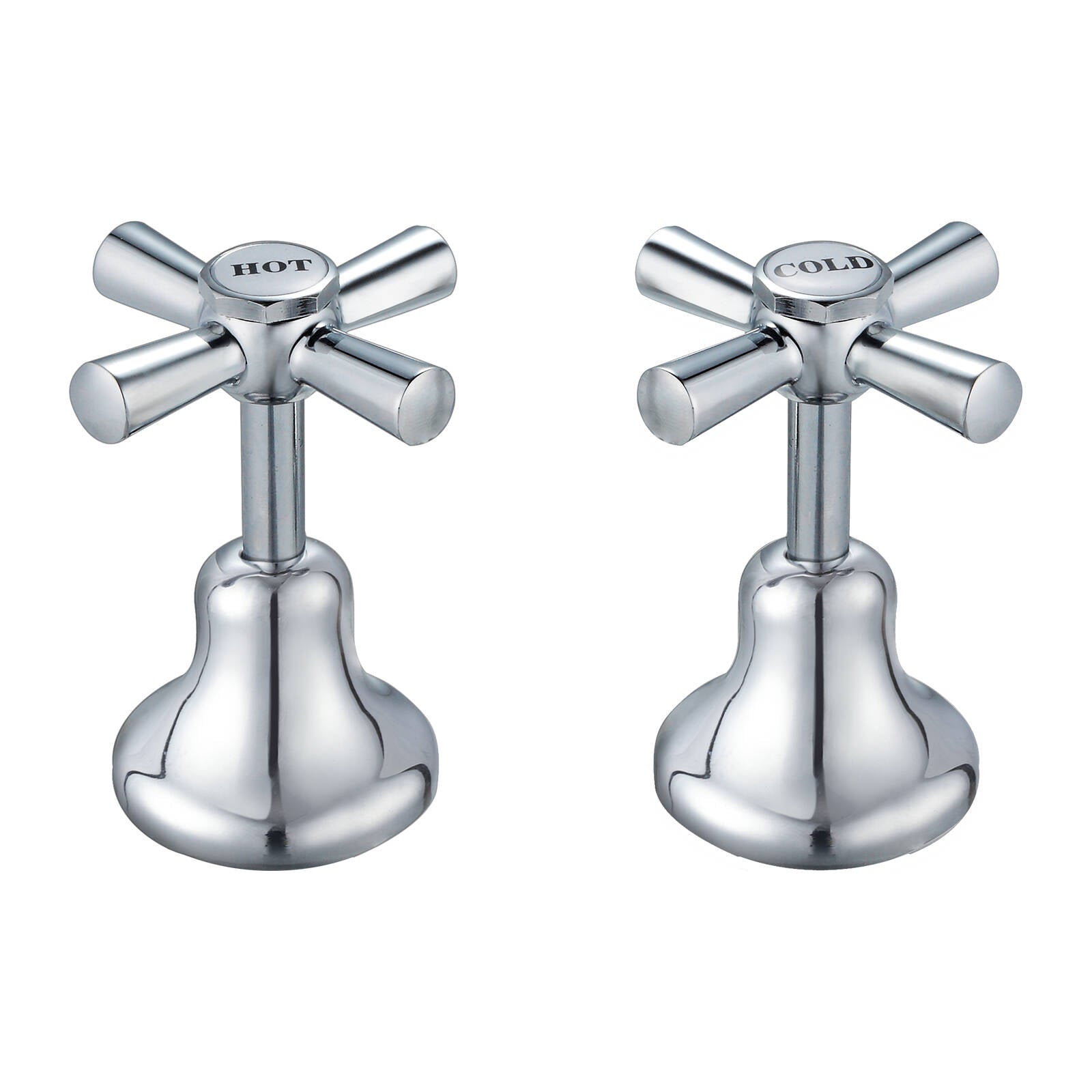 Shaw & Mason Chrome 1/2 Turn Easy Clean Basin Top Assembly - Brass, Pair