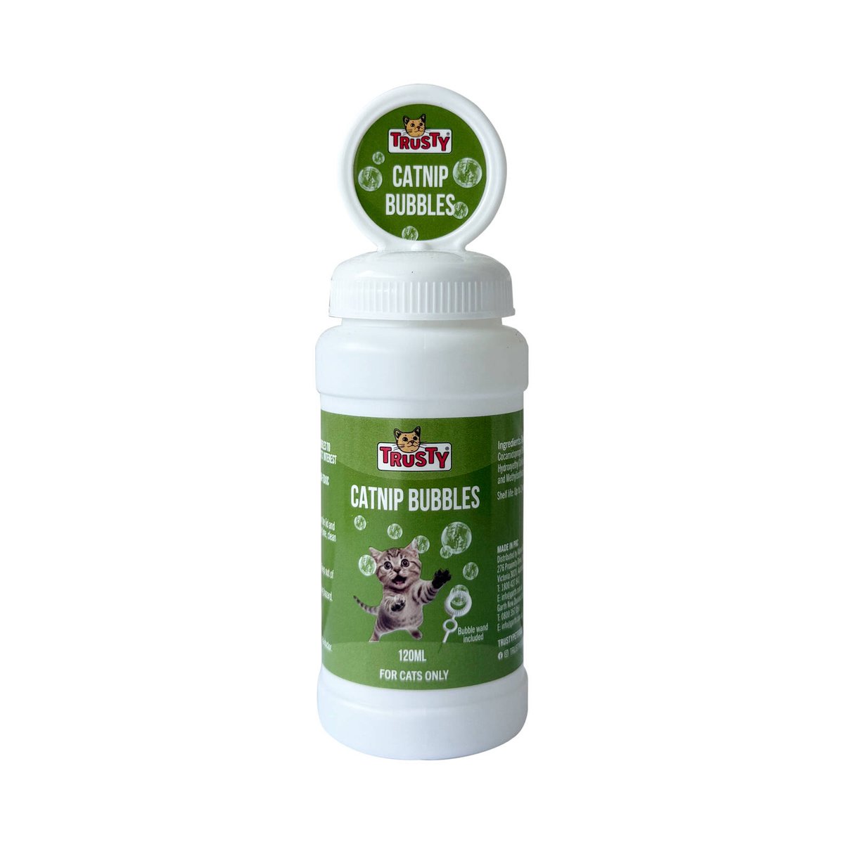 Trusty Catnip Bubbles - 120ml - Interactive Play - Natural Catnip Extract - SuperSaverAU - view 1