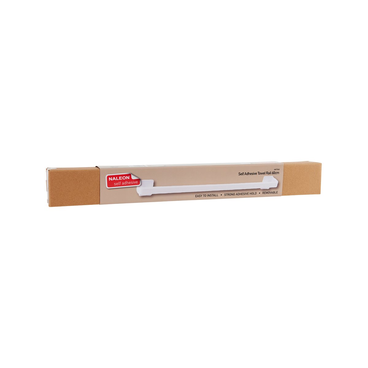 Naleon 60cm Self Adhesive White Towel Rail