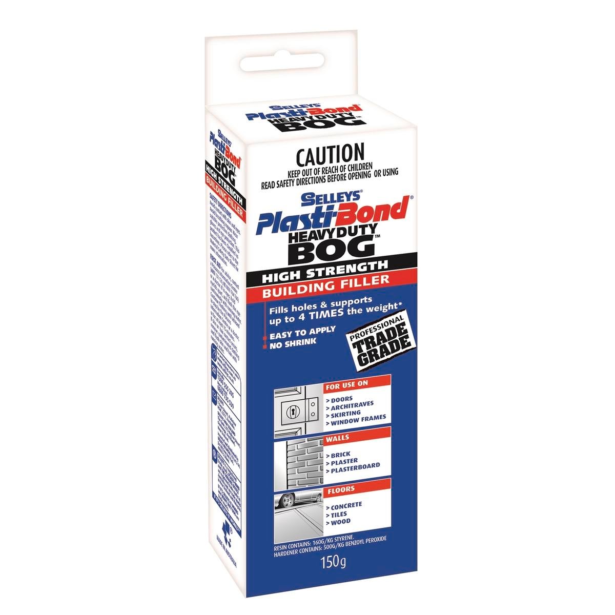 Selleys Plastibond Heavy Duty Bog 150g, Sandable Paintable Filler UV Resistant