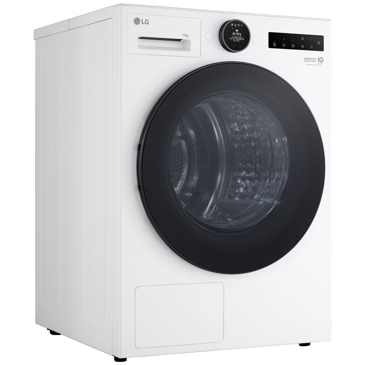 LG Series 9 10kg Heat Pump Dryer - White, 9 Star Energy Rating, Super Speed Drying - DXH9-10W
