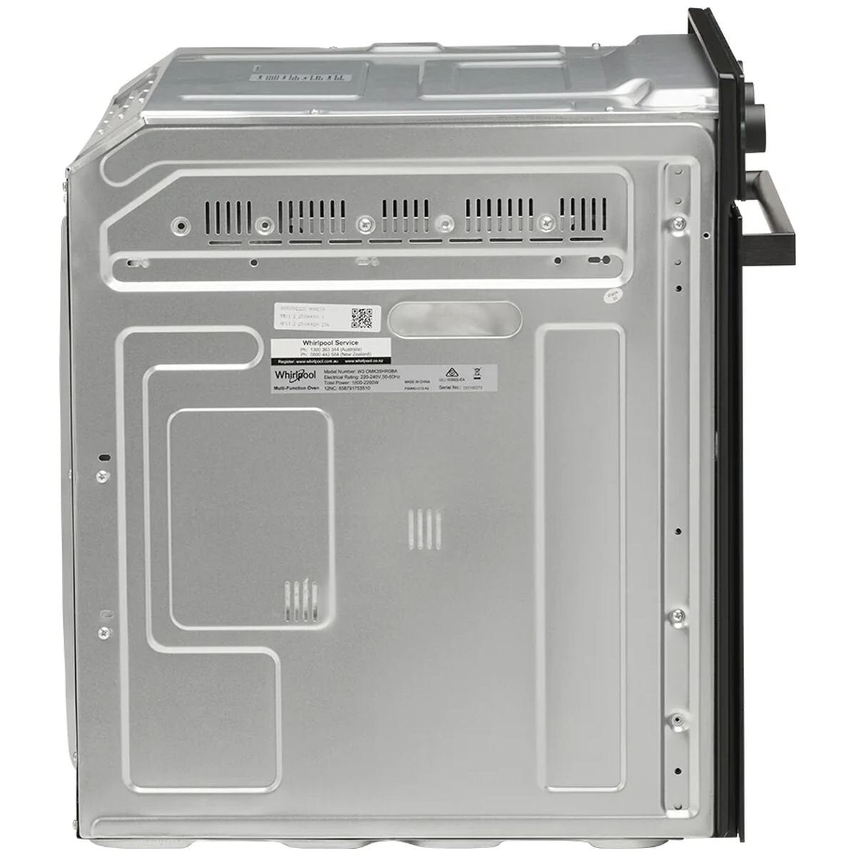 Whirlpool 60cm multi-function oven - 67L net, forced air cooking, SmartClean, black glass - W3OMK35HR0BA