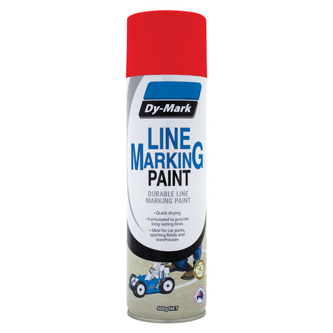 Dy-Mark 500g Red Line Marking Spray Paint, Acrylic, Indoor and Outdoor
