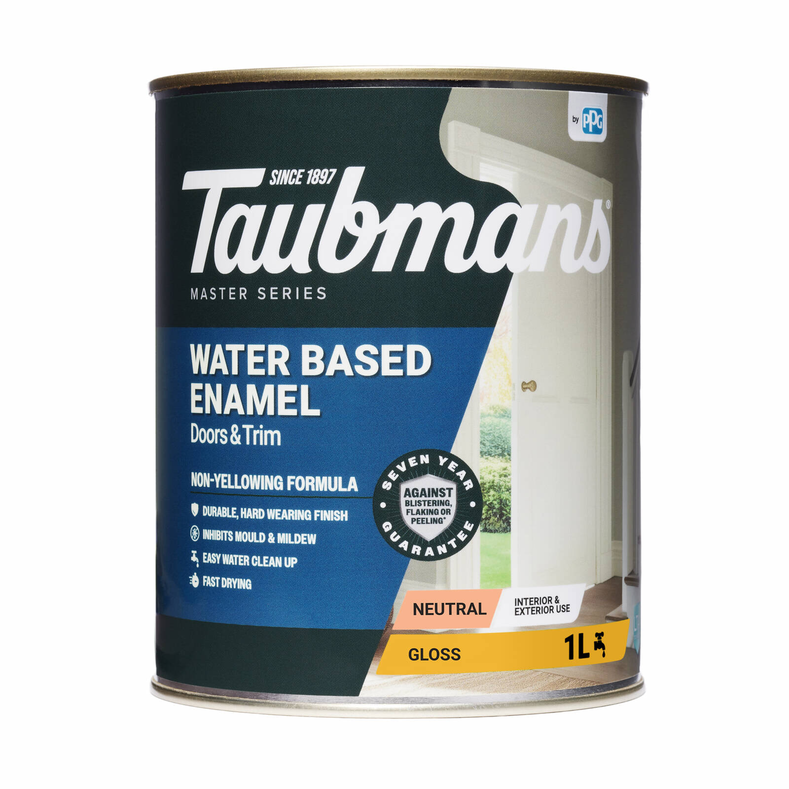 Taubmans 1L Neutral Gloss Water Based Enamel Paint