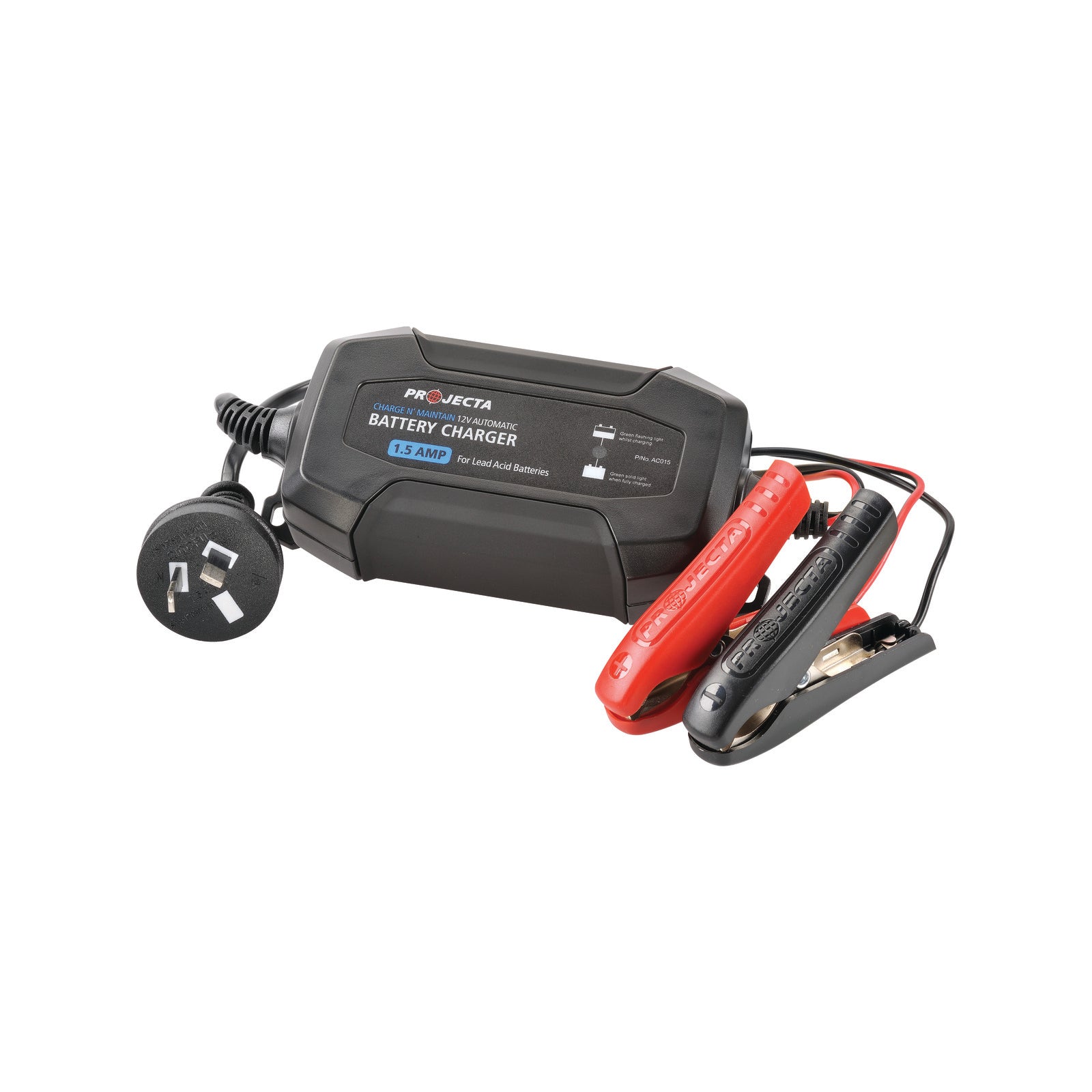 Projecta 12V 1.5A 4 Stage Automatic Battery Charger AC015 Black