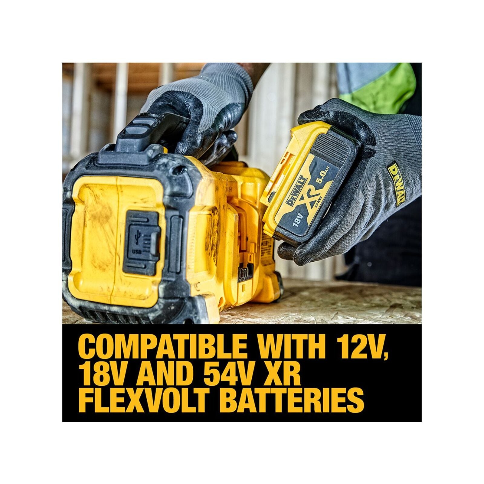DeWALT 12V/18V Portable Bluetooth Speaker Skin Only Yellow DCR011-XJ