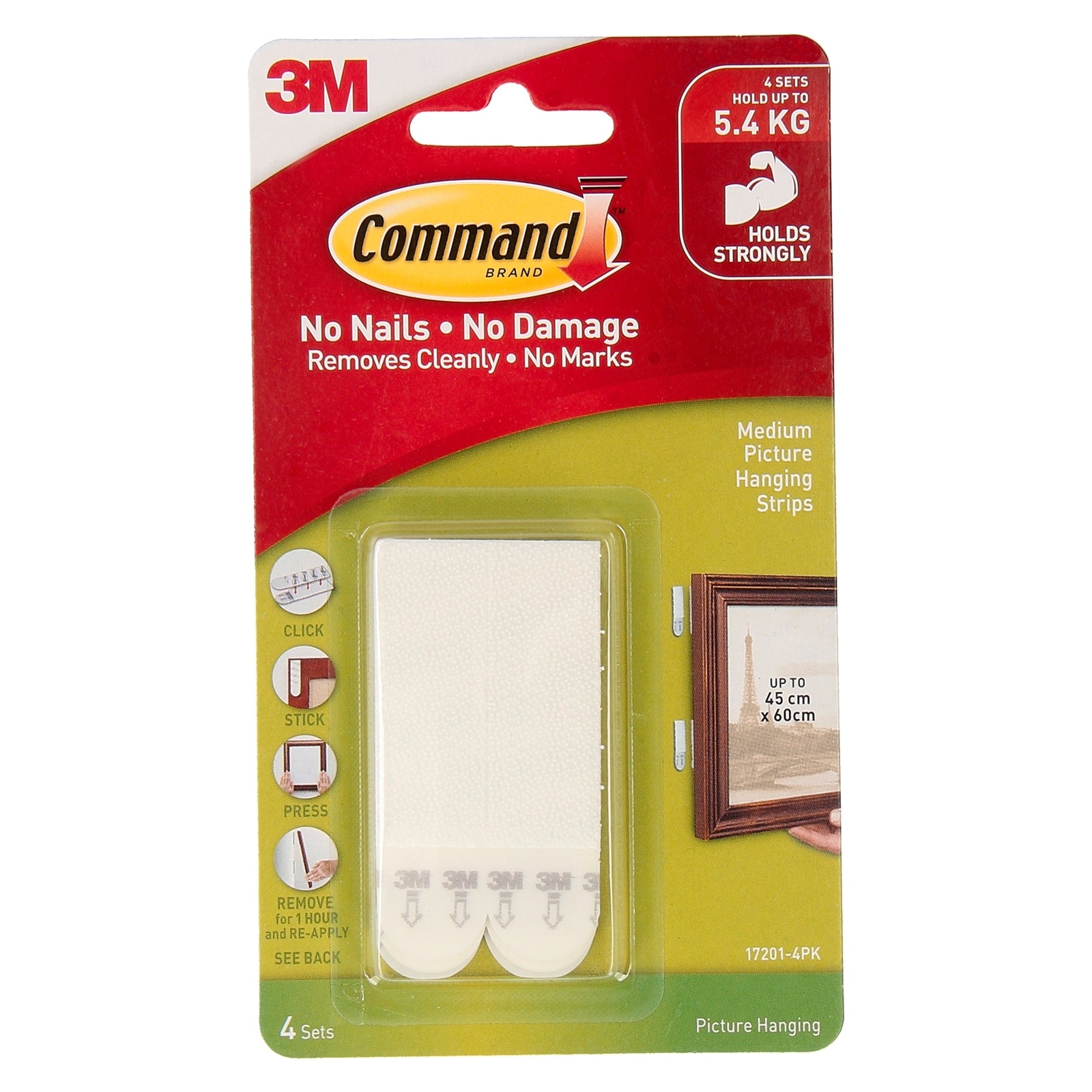Command Medium White Picture Hanging Strips - 4 Pack, Damage-Free