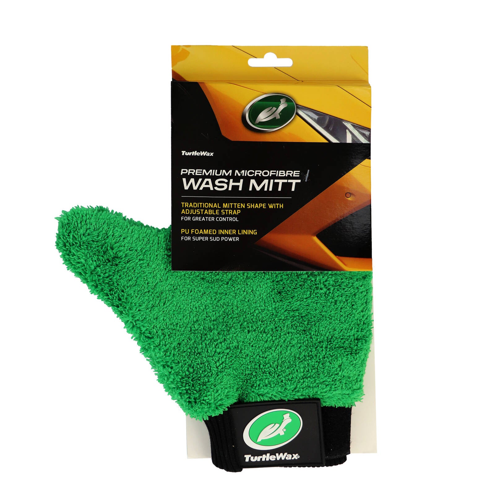 Turtle Wax 200 x 260mm Premium Microfibre Wash Mitt with Adjustable Cuff