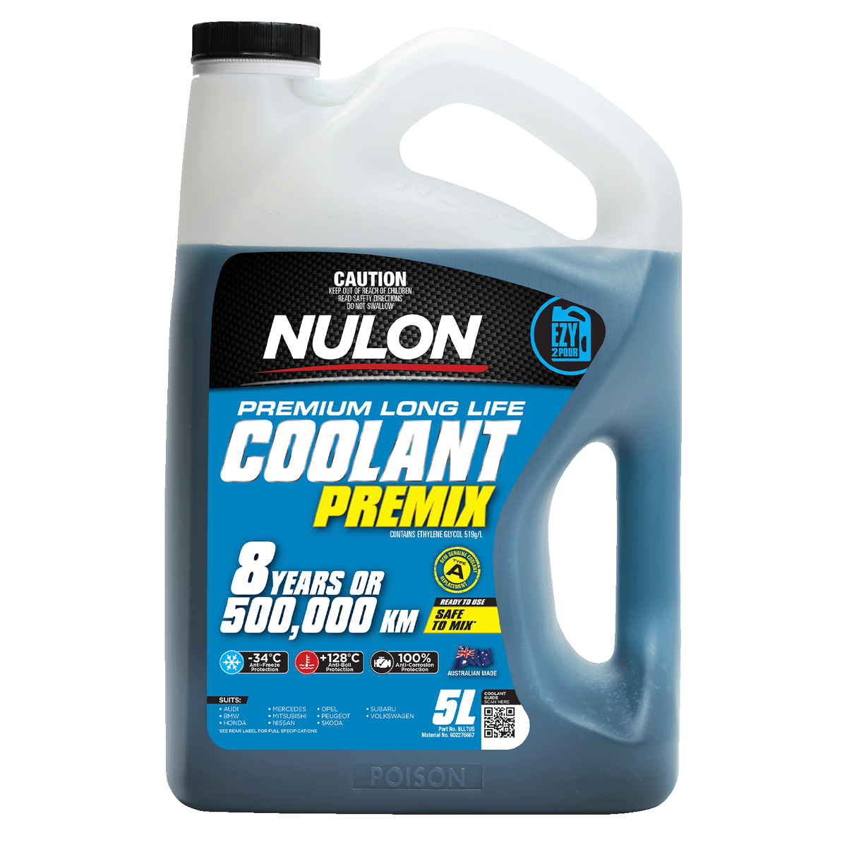Nulon Blue Long Life Coolant Premix 5L Type A Corrosion Protection