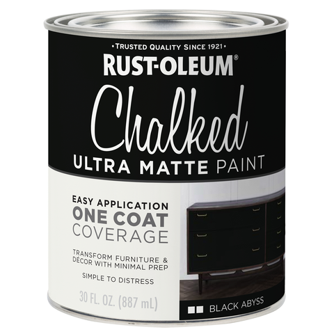 Rust-Oleum 887ml Black Abyss Ultra Matte Chalked Paint, Splatter Resistant Indoor