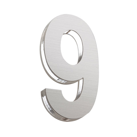 Sandleford Azure House Number 9 120mm Silver Stainless Steel & Acrylic, Weather Resistant