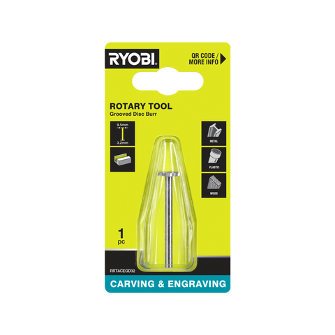 Ryobi Grooved Disc Engraving Burr - 9.5mm - High-Speed Steel - Precision Carving - SuperSaverAU - view 1