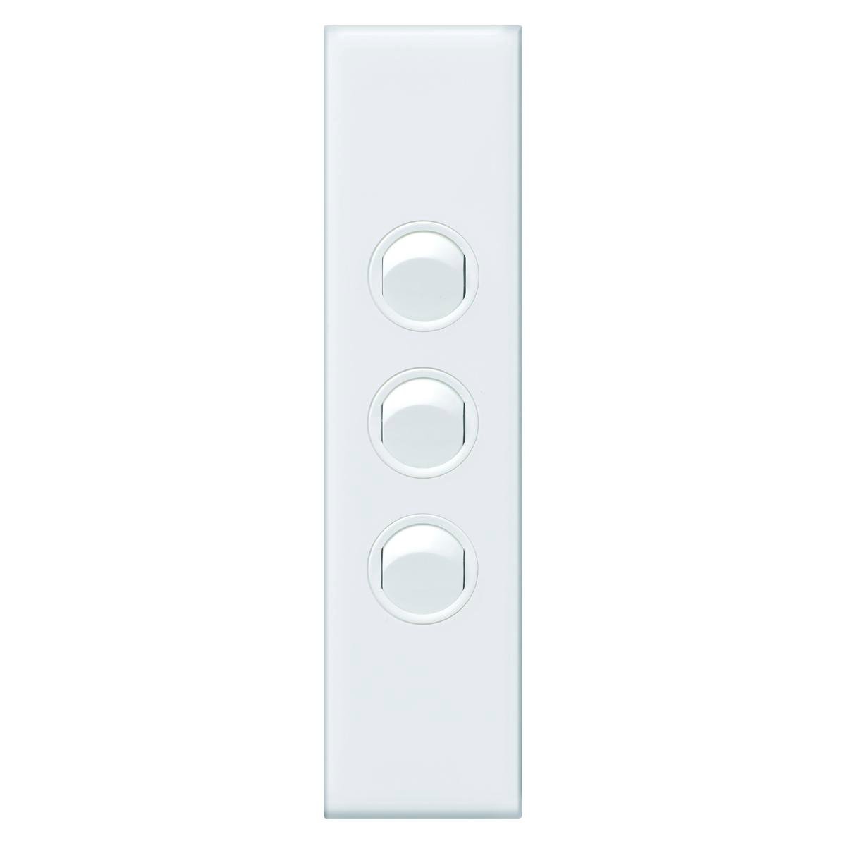 Hpm Vivo 3 Gang Architrave Switch - 10AX - Plastic - Easy Installation - SuperSaverAU - view 1