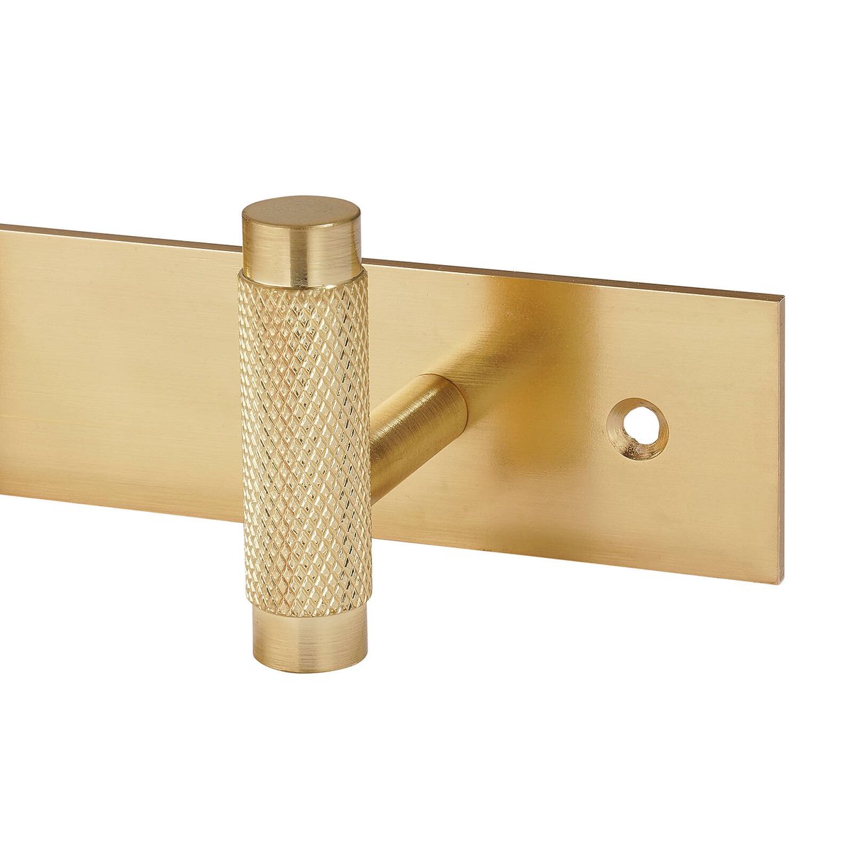 Adoored 4 Hook Brass Knurled Decorative Steel Hook Rack