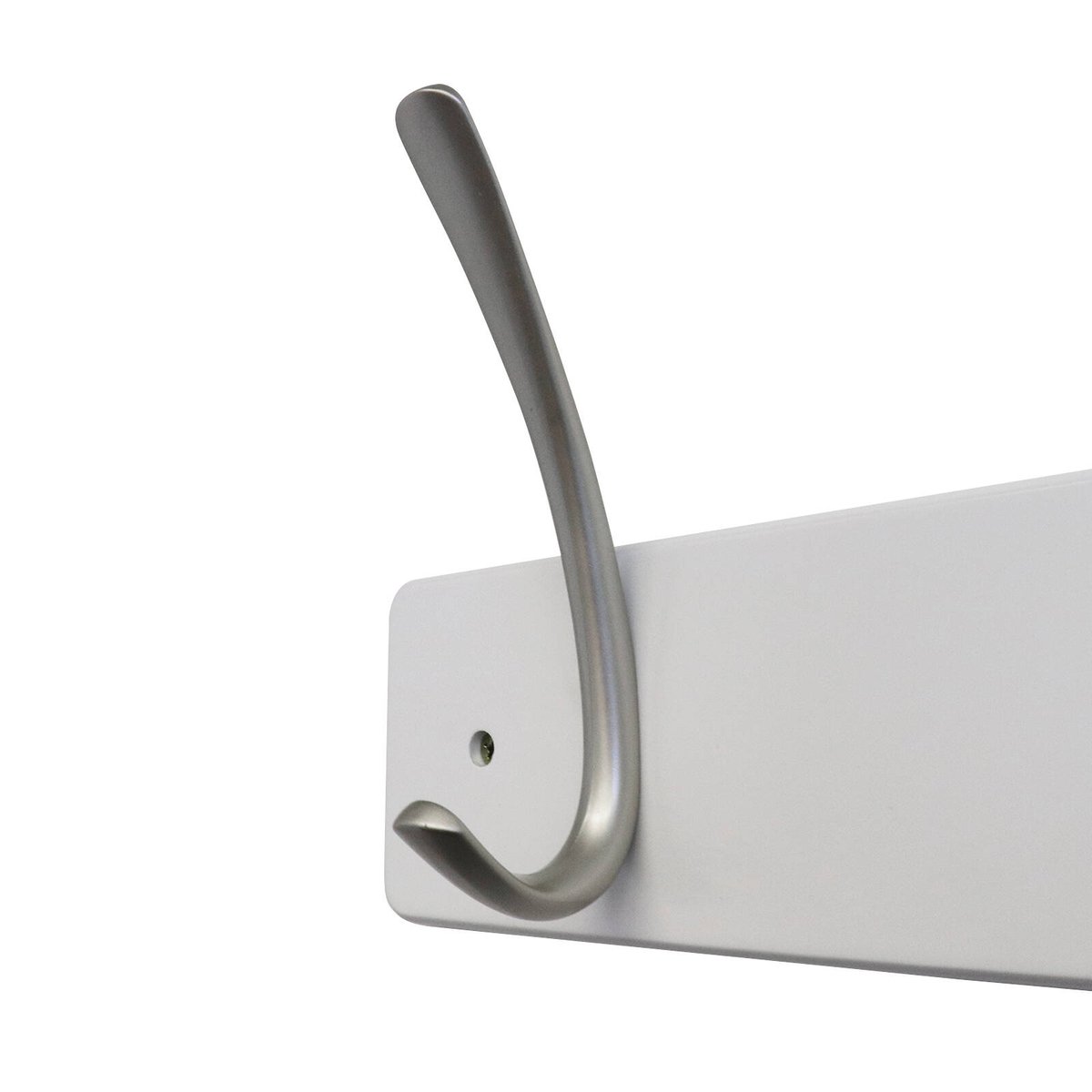 Adoored 6 Double Hook White Board Deco Hook Rack MDF - Satin Chrome