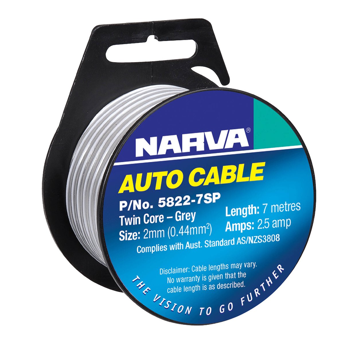 Narva 2.5A 2mm Grey Twin Core Speaker Cable 7m Indoor