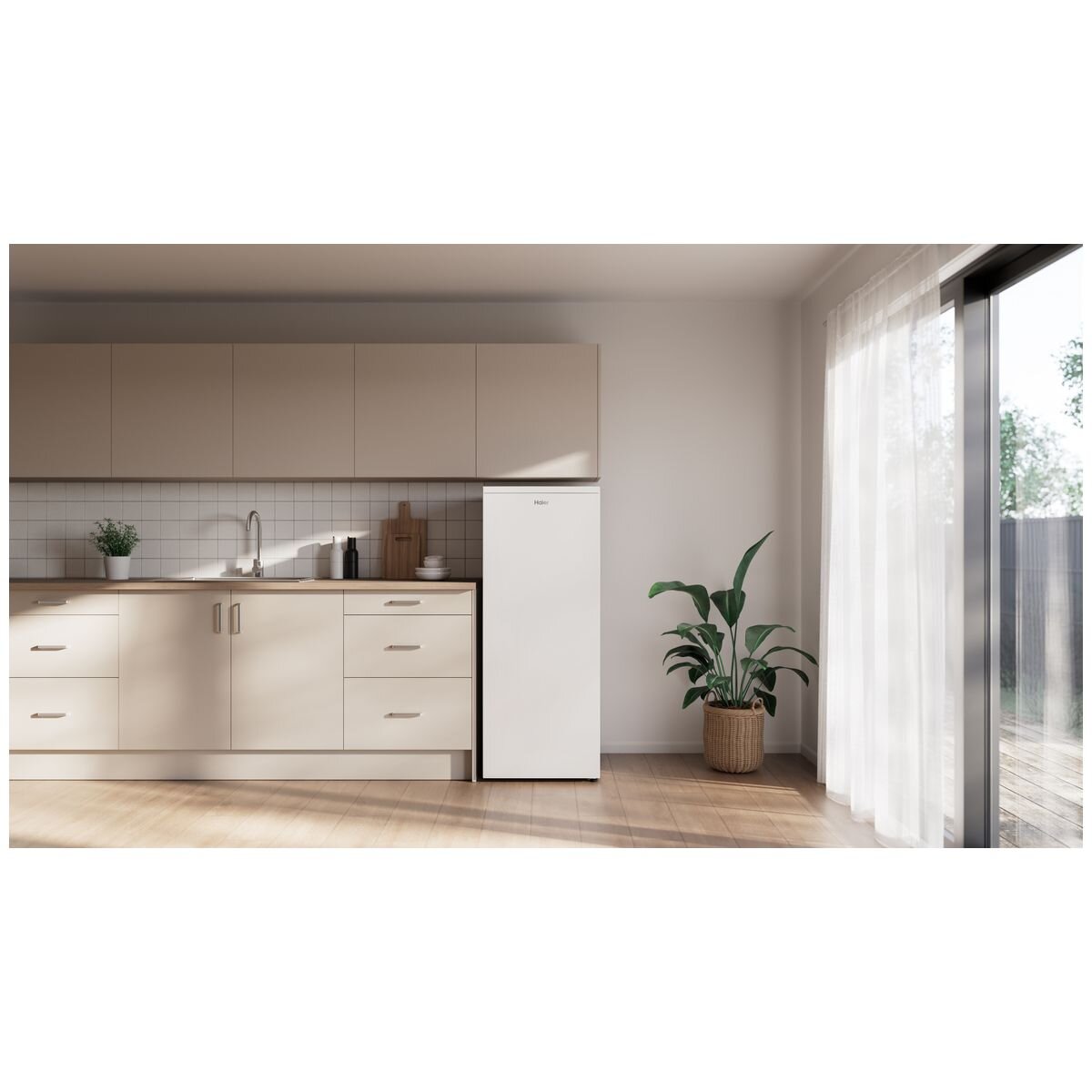 Haier 300 Series 169L Upright Freezer - White, Four Drawers, Manual Defrost, Reversible Door - HVF170VW