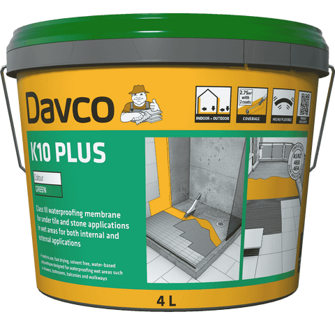 Davco 4L Green K10 Plus Waterproofing Agent Membrane for Wet Areas