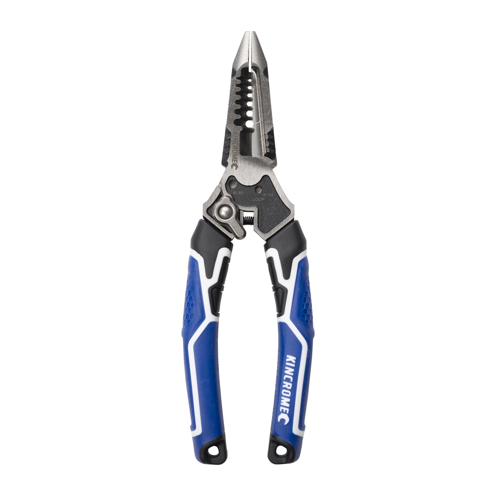 Kincrome 200mm Chrome Vanadium Steel 6 in 1 Pliers and Wire Stripper Blue