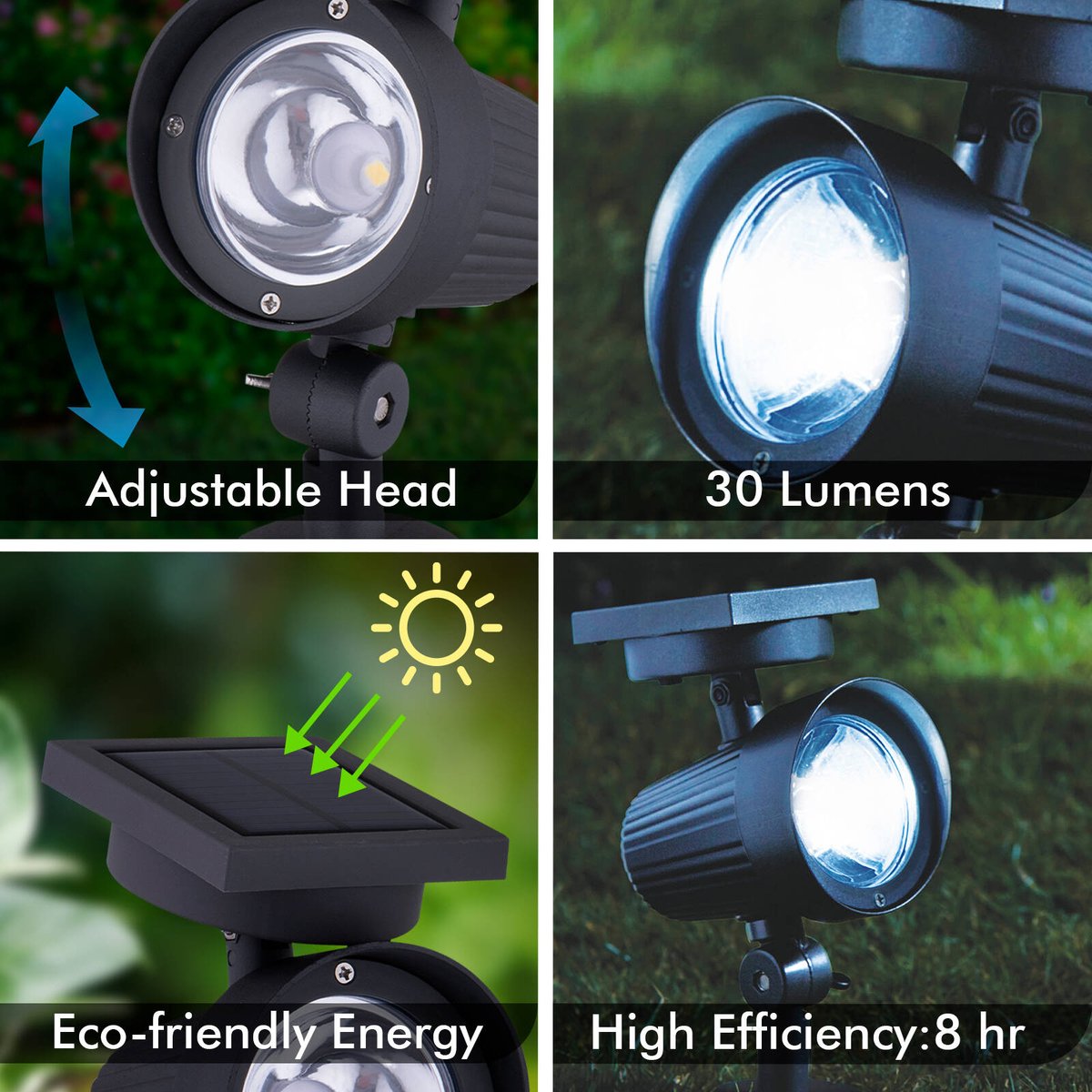 Arlec 30 Lumen Solar LED Garden Spot Light Ground Stake LVS020