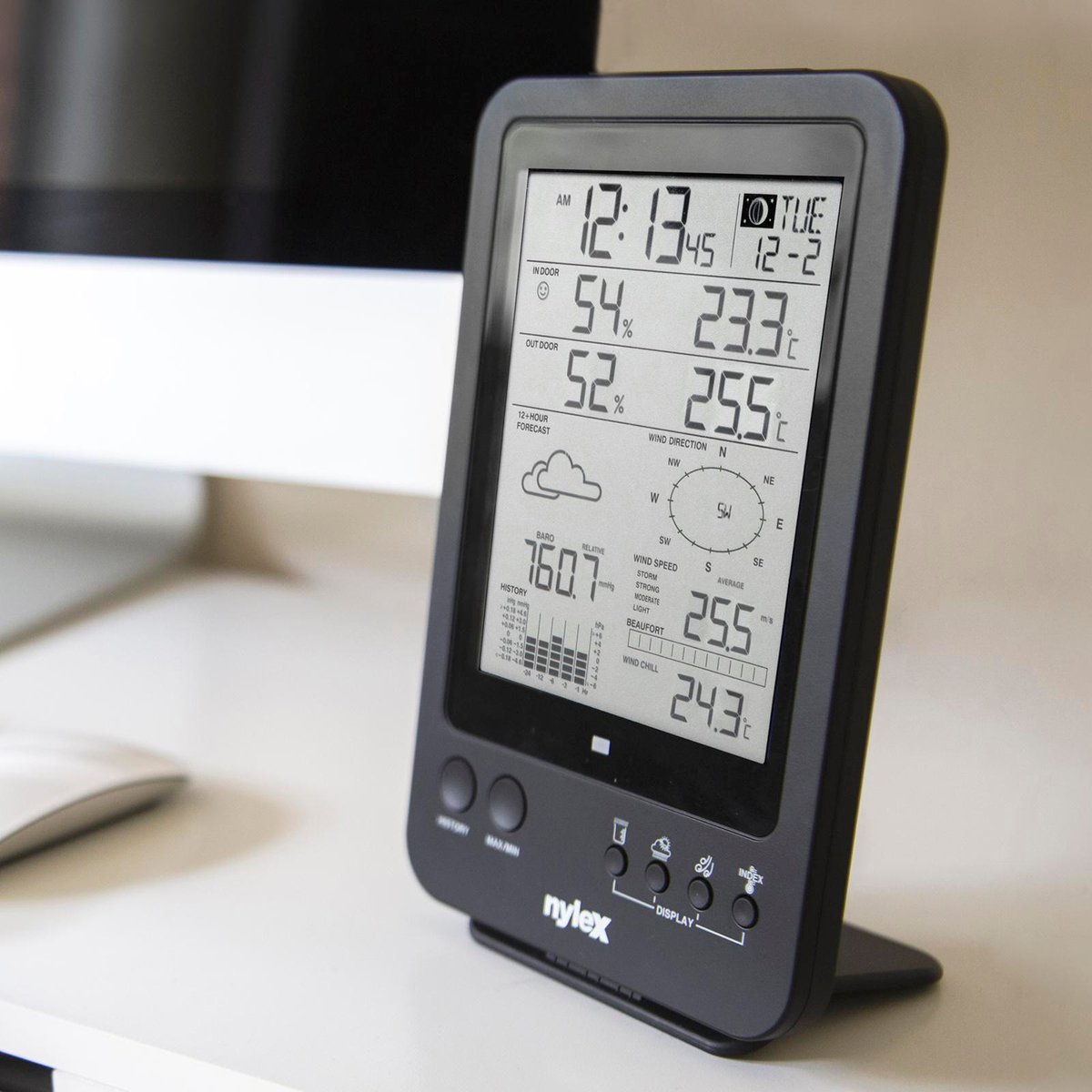 Nylex Digital Weather Station Pro - Indoor Outdoor Monitor - 150mm x 280mm x 385mm - SuperSaverAU - view 4