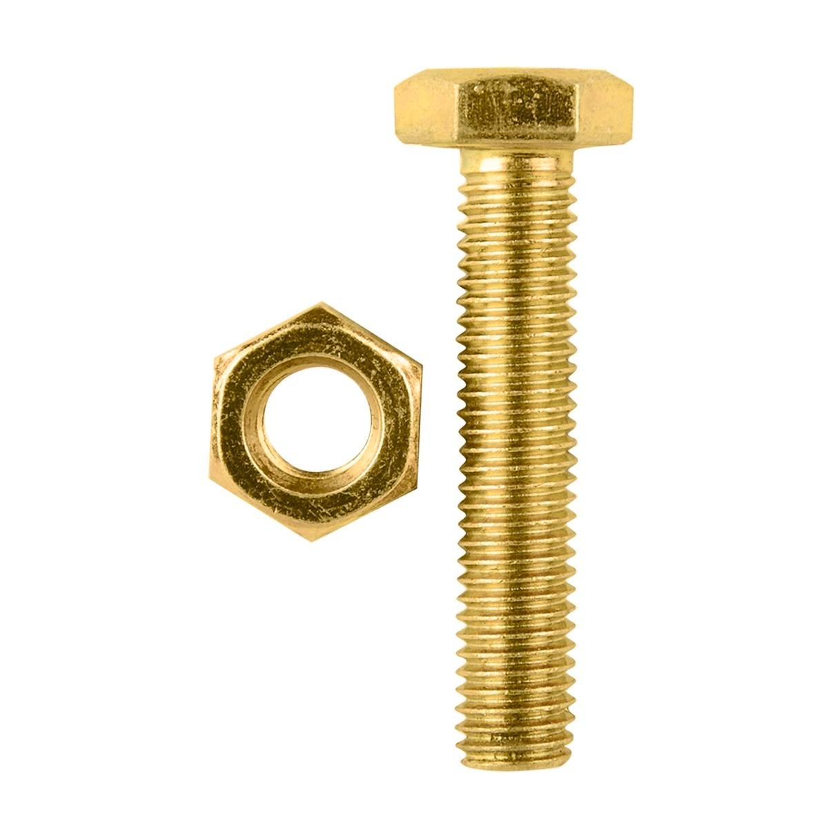 Pinnacle M10 x 50mm Hi-Tensile Hex Bolt and Nut - Yellow Zinc, 4 Pack