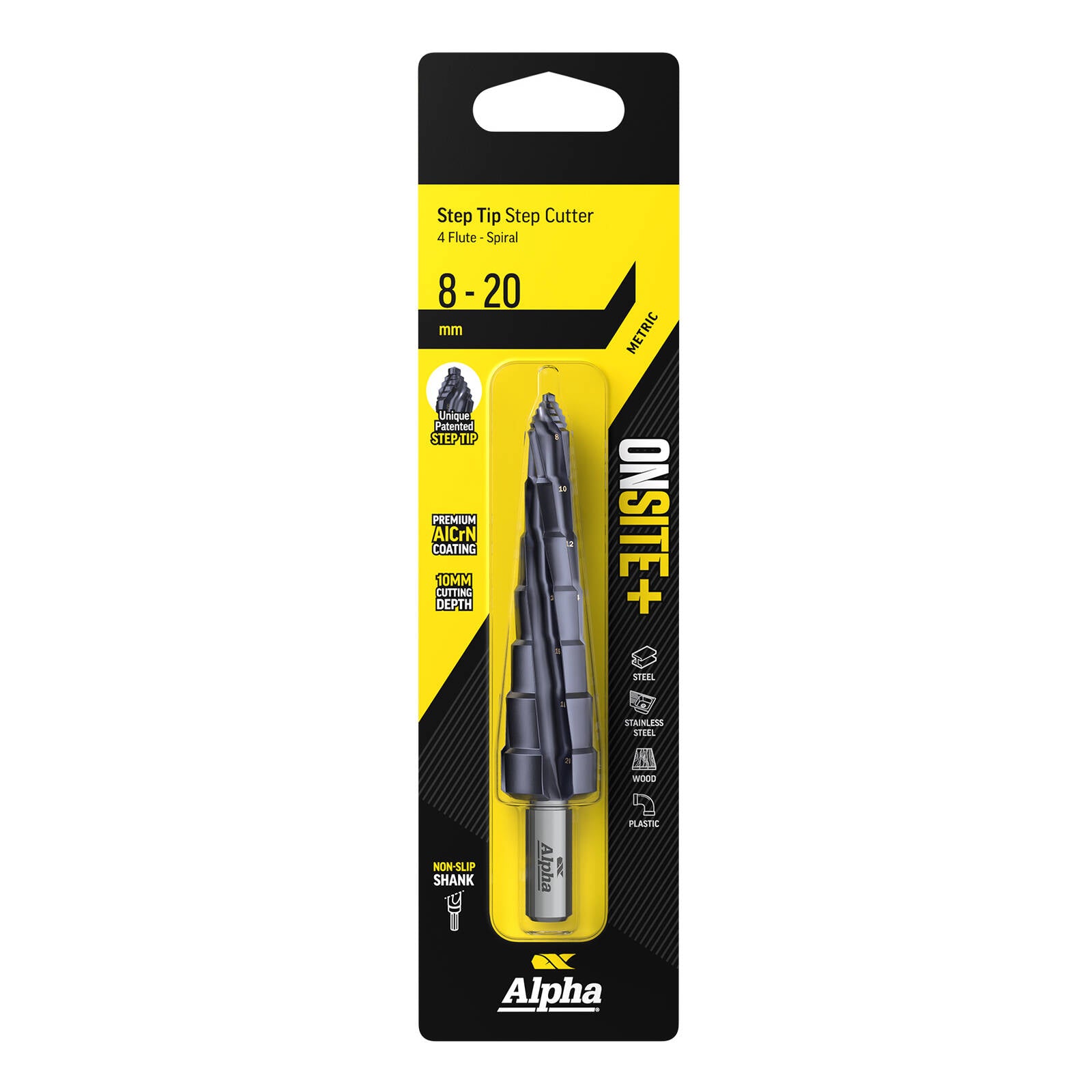 Alpha Onsite+ Step Tip Step Cutter 8-20mm - No Pre-Drilling Hole Cutter