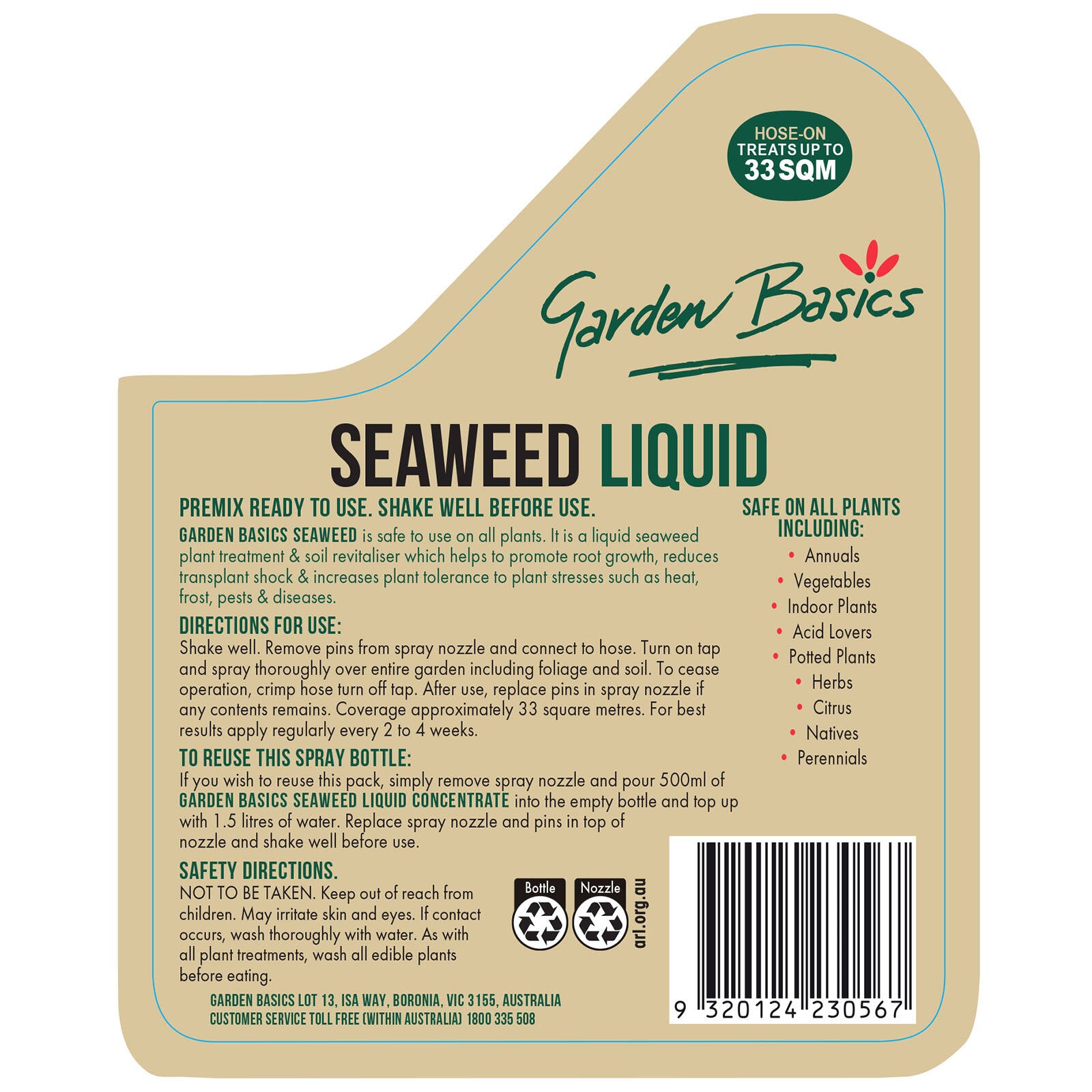 Garden Basics Hose On Liquid Seaweed Plant Food 2L - All Plants & Vegies