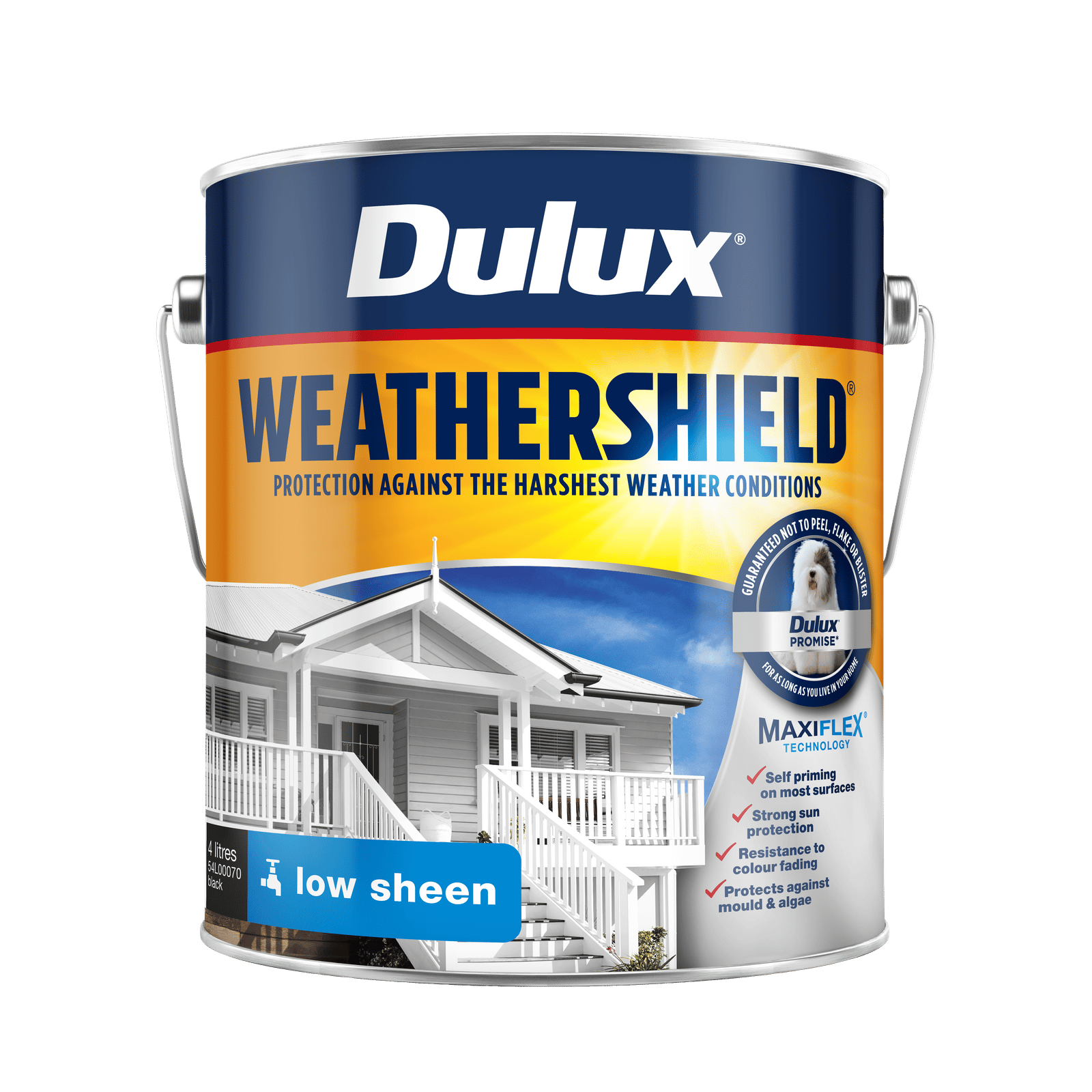 Dulux Weathershield 4L Black Low Sheen Exterior Paint
