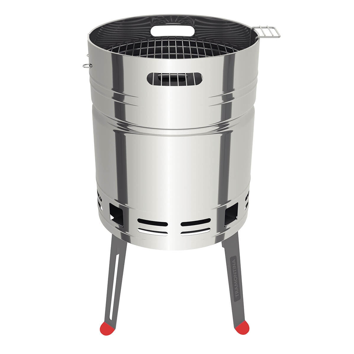 Tramontina Churrasco Freestanding Charcoal BBQ - Stainless Steel Body - Beer Barrel Shape - 26500006