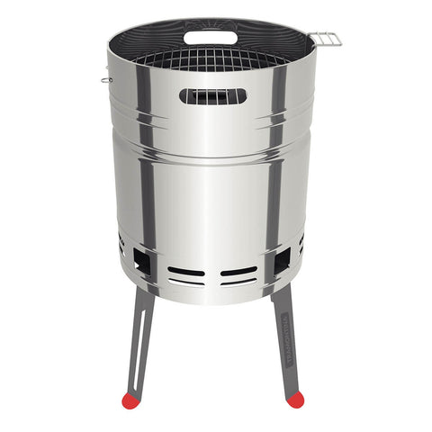 Tramontina Churrasco Freestanding Charcoal BBQ - Stainless Steel Body - Beer Barrel Shape - 26500006