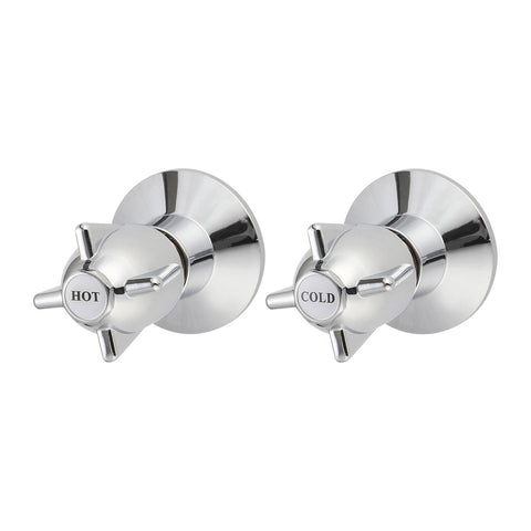 Shaw & Mason Chrome Zinc Die Cast Handle Wall Top Assembly Pair