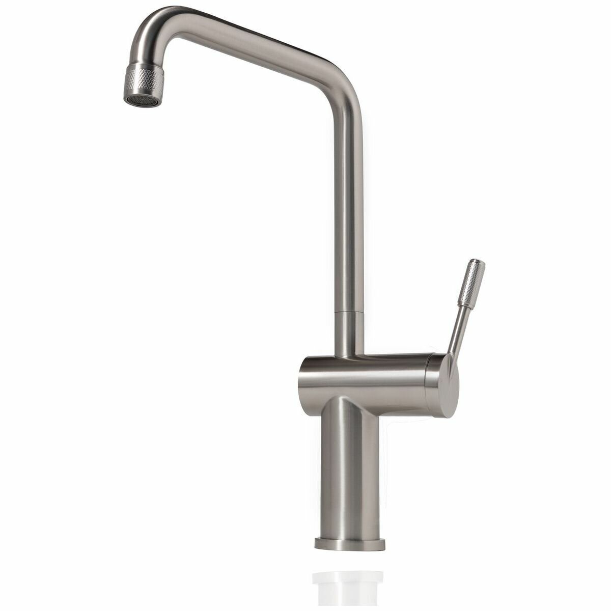 Titan Square Neck Kitchen Mixer Tap - Brushed Steel Finish - 5 Star WELS Rating - 6L/min Flow - TTSS1