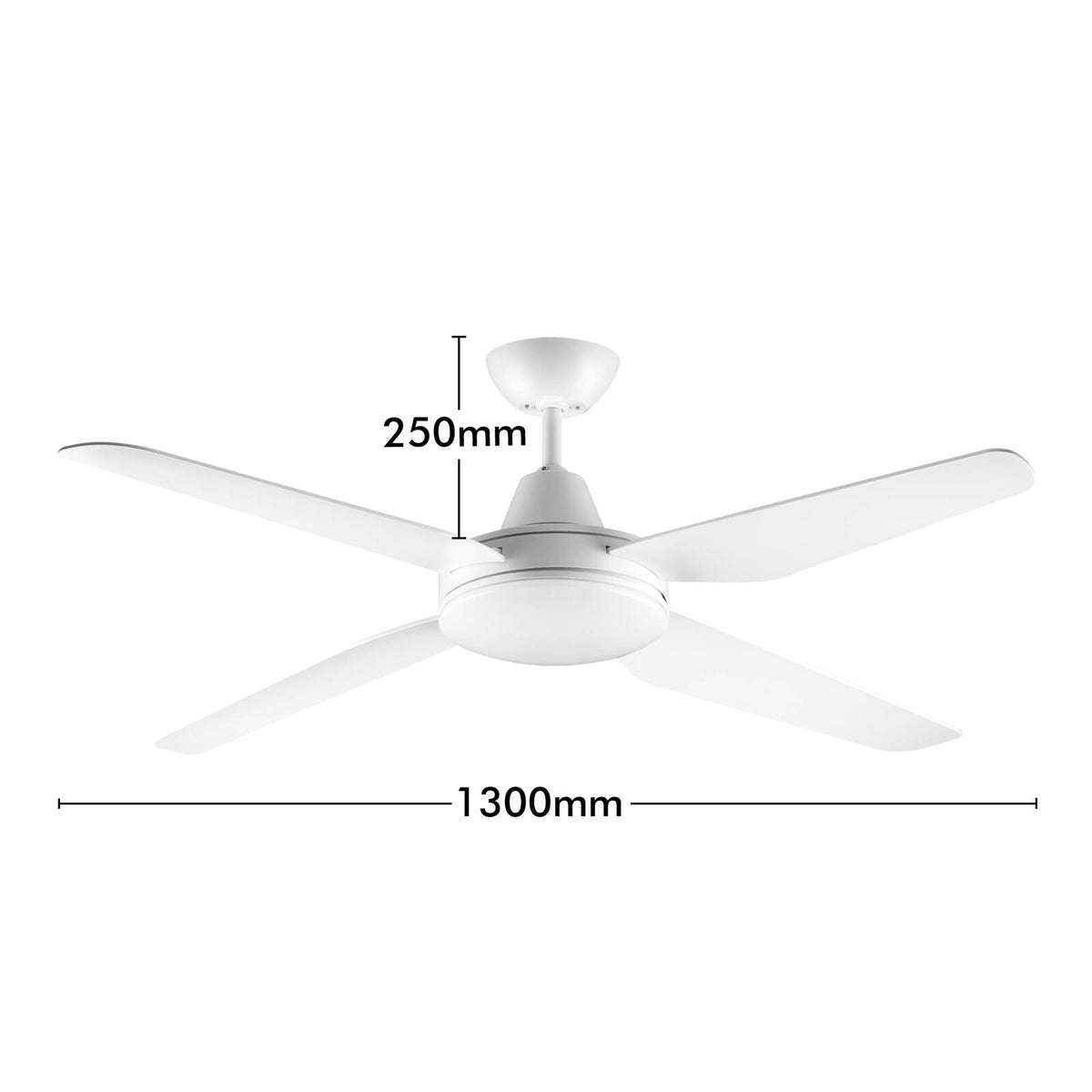 Arlec 130cm White Madrid Grid Connect Smart Ceiling Fan with LED Light DCF4002WHA