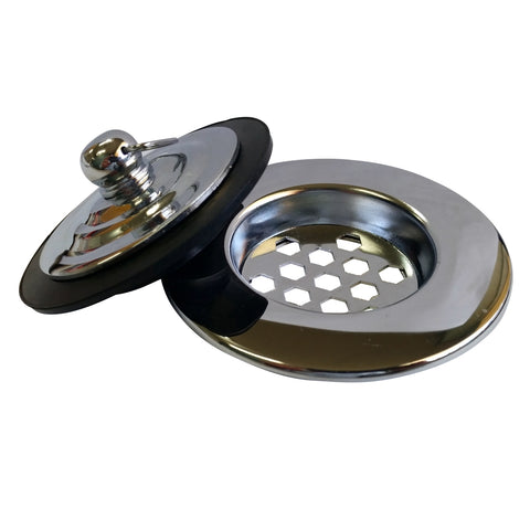 EZYFIX 50mm Chrome Retrofit Waste Insert and Plug Brass Bath Repair Kit