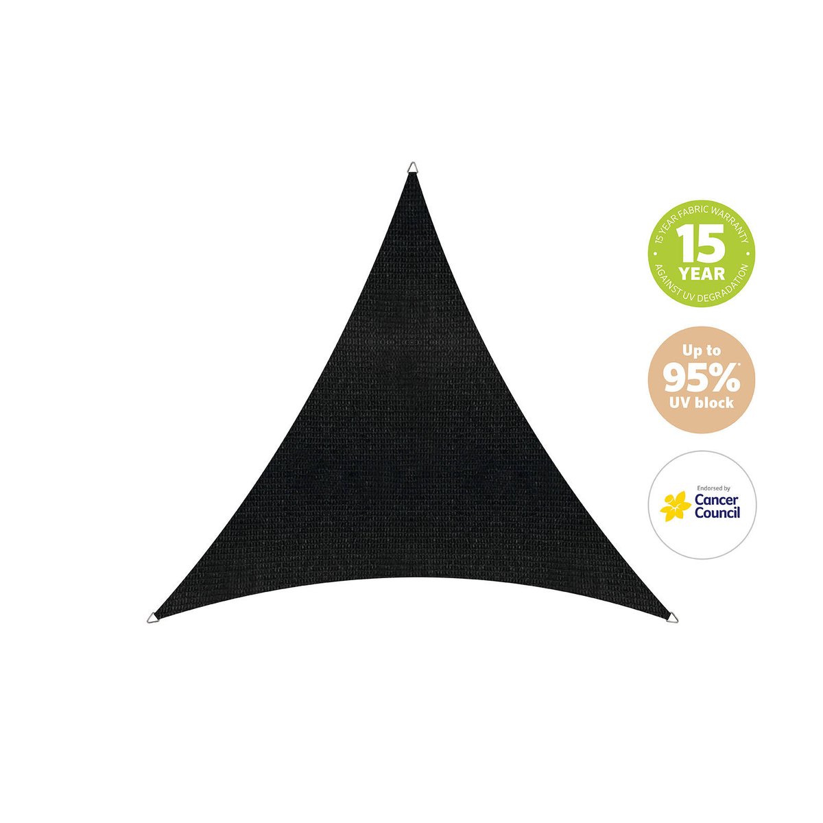 Coolaroo 5m Triangle Shade Sail - Graphite - HDPE - UV Protection - SuperSaverAU - view 5