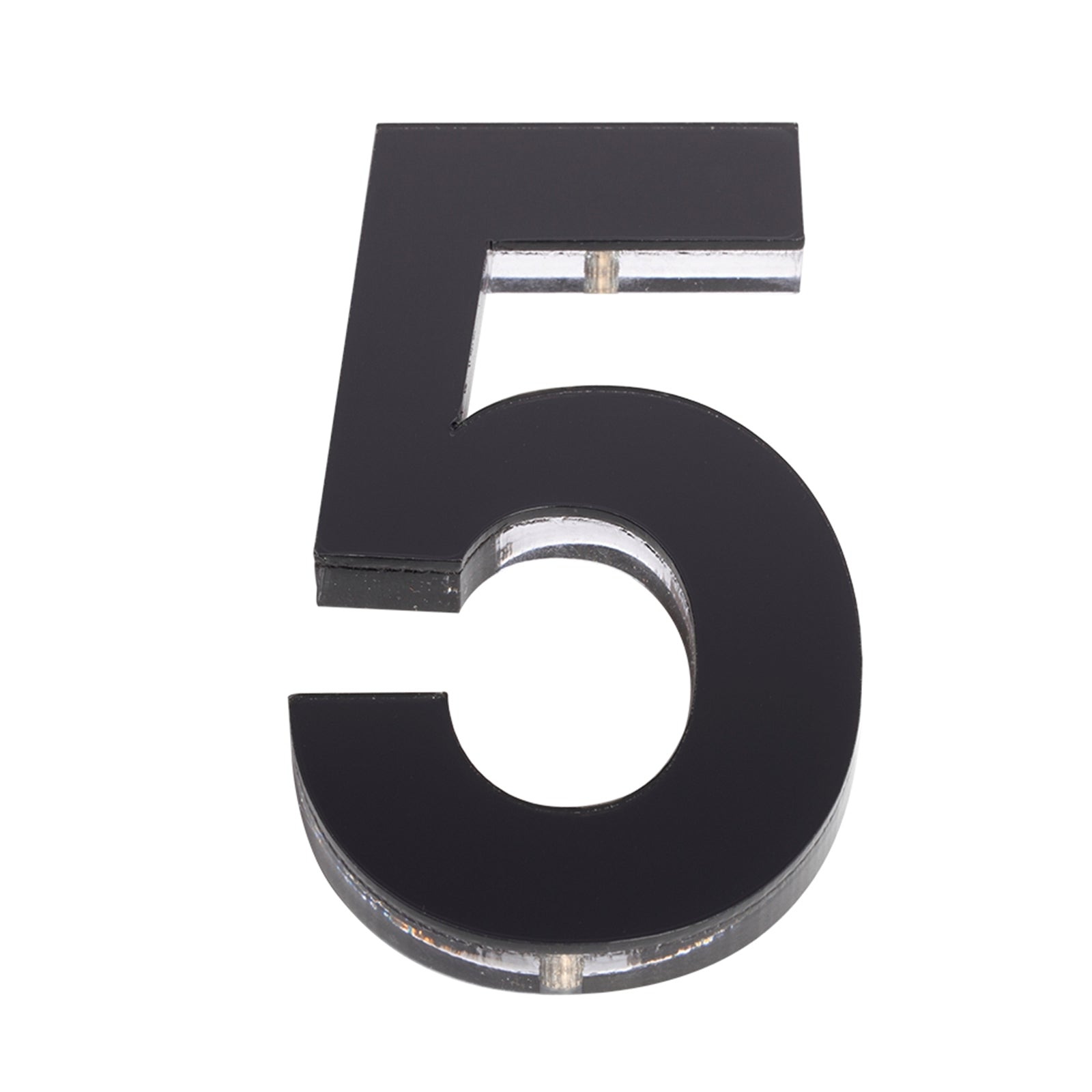 Sandleford 120mm Black Acrylic House Number 5 - Gloss, Weather Resistant